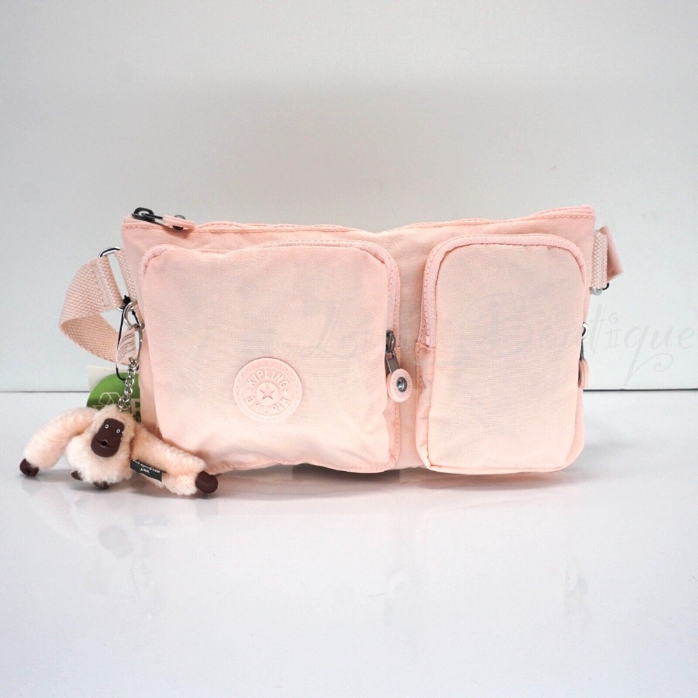 Kipling Presto Up Fanny Pack Hip Waist Bag KI7002 Polyamide Pink Sands $69 NWT